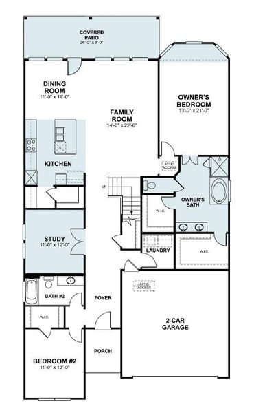 2D floor plan layout of this home in Edgewood, Leander, TX (Image 6).