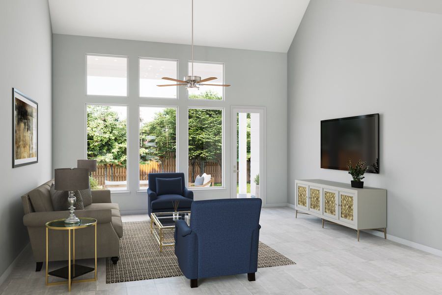 Representative furnished interior of a home built from the Hawthorn by Tri Pointe Homes in Lagos Reserve, Manor (Image 6).