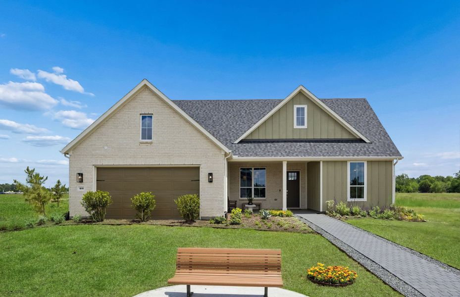 Representative exterior photo of a completed home built from the Stellar by Del Webb in Del Webb Sugar Land at Ryehill, Rosenberg, TX (Image 12).