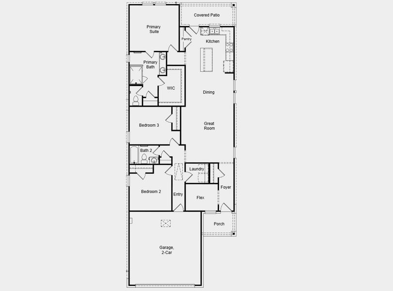 2D floor plan layout for the Colson by Taylor Morrison in Hockley Meadows 40s, Hockley, TX (Image 3). 2D floor plan layout for the Colson by Taylor Morrison in Hockley Meadows 40s, Hockley, TX (Image 3).