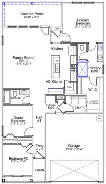 2D floor plan layout of this home in Six Oaks, Summerville, SC (Image 5).