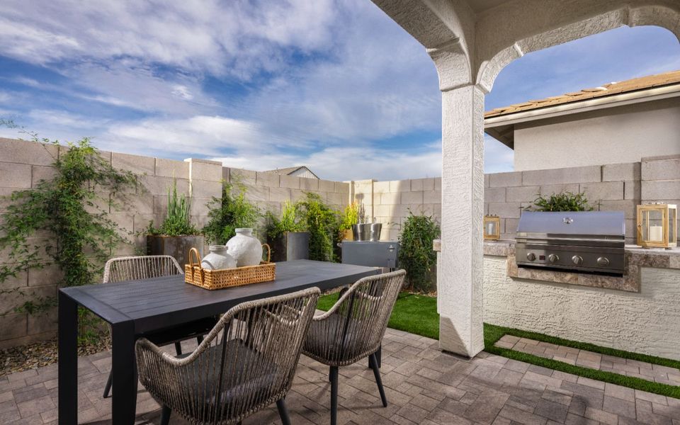 Representative exterior details of a home built from the Daisy by Brookfield Residential in Wildflower at Blossom Rock, Apache Junction (Image 3).