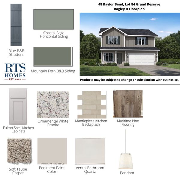2D floor plan layout of this home in Grand Reserve, Hinesville, GA (Image 3).