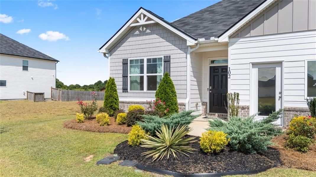Exterior details and patio area of a home in The Preserve at Agricultural Village, Perry (Image 3). Exterior details and patio area of a home in The Preserve at Agricultural Village, Perry (Image 3).