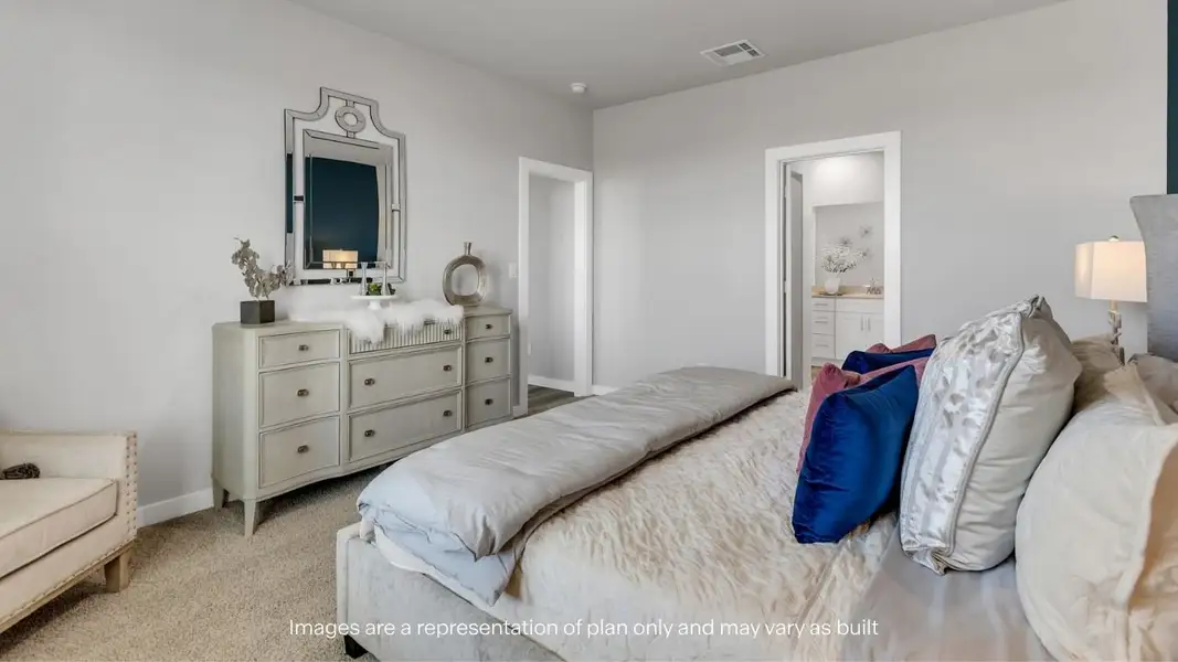 Representative furnished interior of a home built from the Cali by D.R. Horton in Mustang Ridge, Andrews (Image 13).