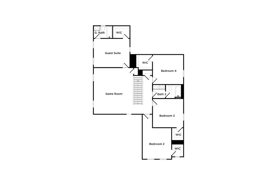 2D floor plan layout for the Ansley by DRB Homes in Everson Pointe, Snellville, GA (Image 4).