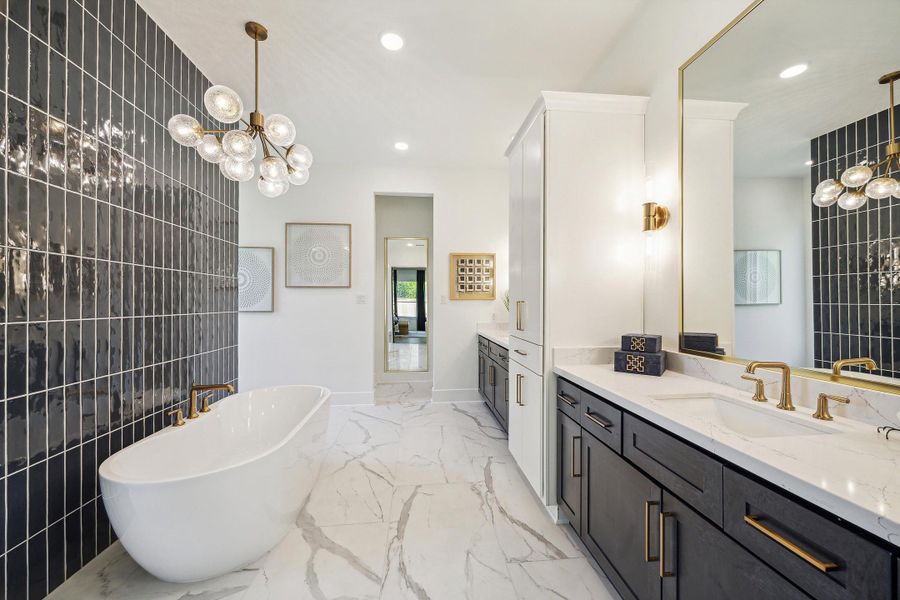 Representative furnished interior of a home built from the The Jaxson IX by Westin Homes in The Woodlands Hills, Willis (Image 22).