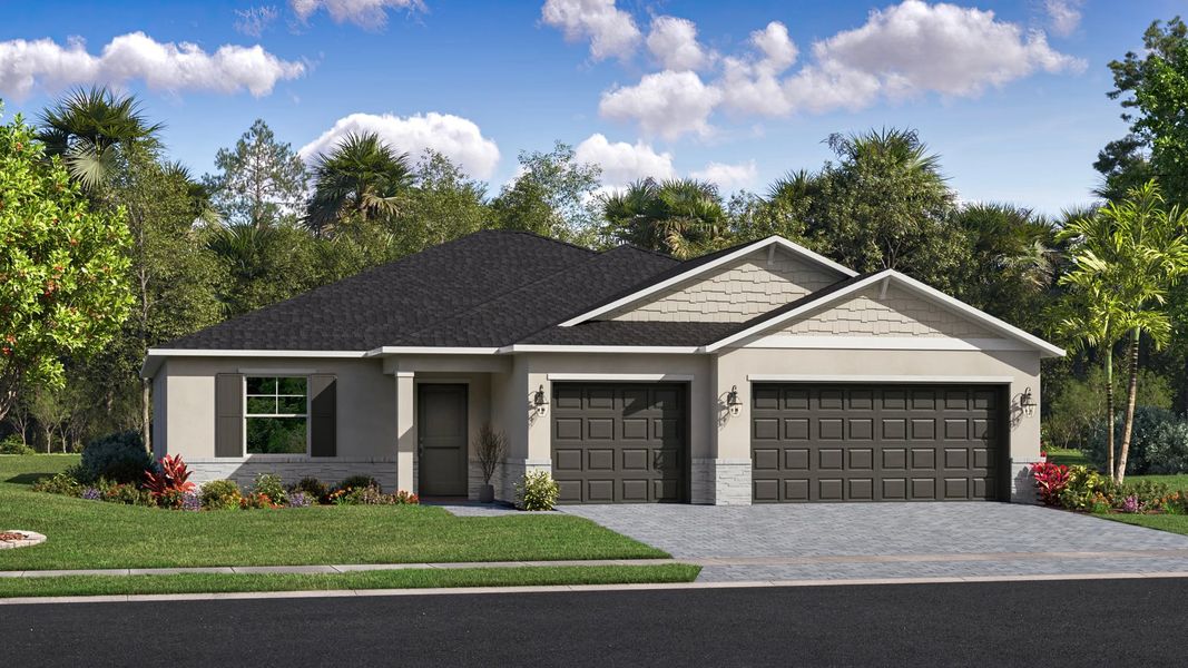 Exterior E with landscaping