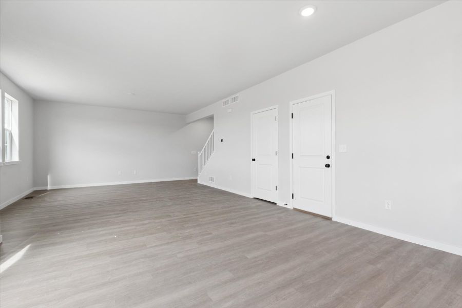 A room with white doors. A room with white doors.