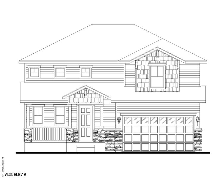 Plan V434 Elevation A w/ Stone