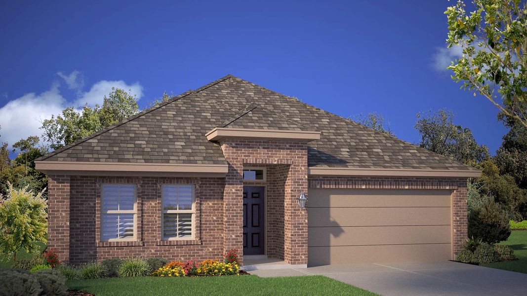 Representative exterior photo of a completed home built from the STARKVILLE by D.R. Horton in Vista Park, Decatur, TX (Image 2). Representative exterior photo of a completed home built from the STARKVILLE by D.R. Horton in Vista Park, Decatur, TX (Image 2).