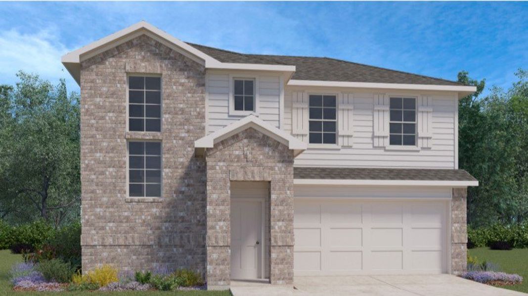 Front exterior of a new home in Overlook West, Wolfforth, TX, highlighting curb appeal (Image 22).