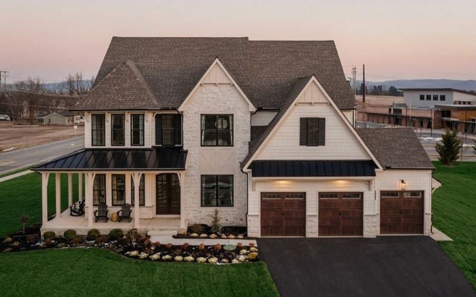 Representative exterior photo of a completed home built from the Devonshire by Keystone Custom Homes in McLean South Shore, Belmont, NC (Image 33).