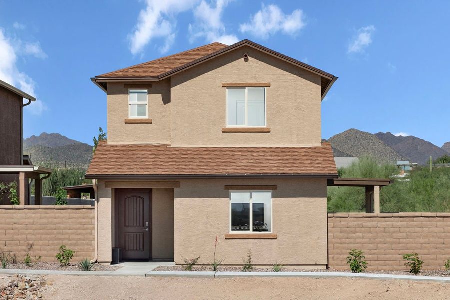 Representative exterior photo of a completed home built from the 1442 by KB Home in Enclaves at Tumamoc, Tucson, AZ (Image 17).