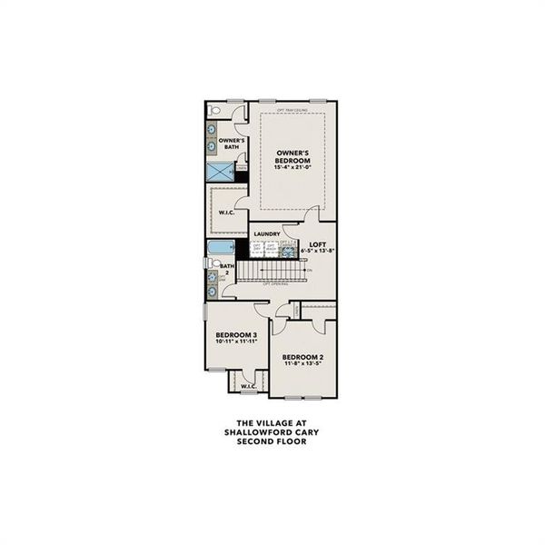 2D floor plan layout of this home in The Village at Shallowford, Kennesaw, GA (Image 5).