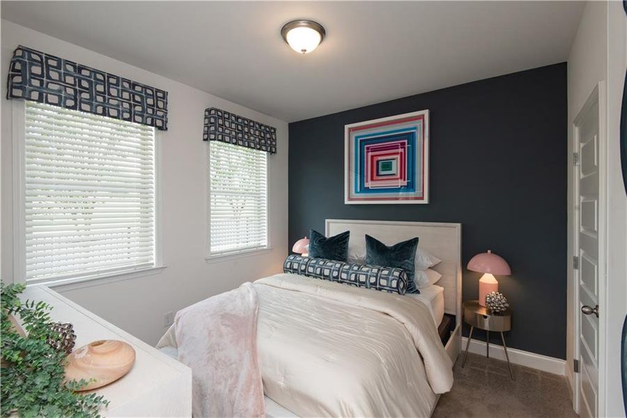 Furnished interior view inside a new home in Towns at Enclave, Lawrenceville (Image 4). Furnished interior view inside a new home in Towns at Enclave, Lawrenceville (Image 4).