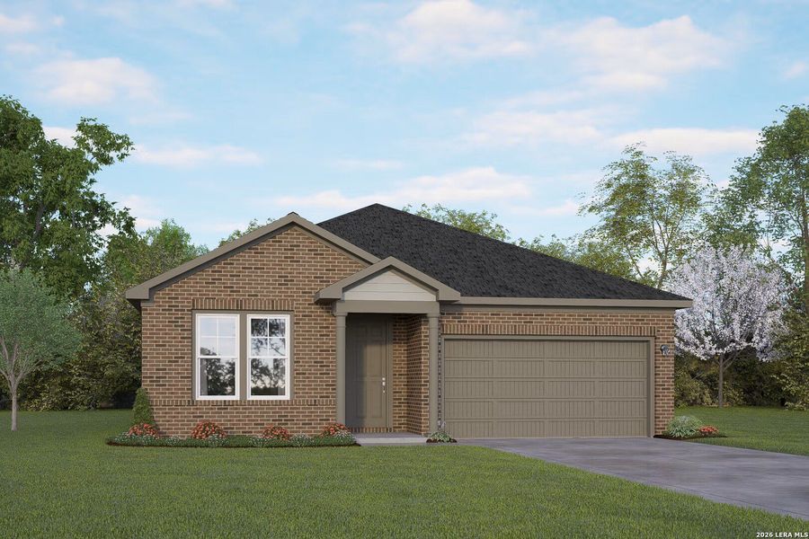 Front exterior of a new home in Bricewood, San Antonio, TX, highlighting curb appeal (Image 22). Front exterior of a new home in Bricewood, San Antonio, TX, highlighting curb appeal (Image 22).