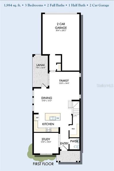 2D floor plan layout of this home in , St. Cloud, FL (Image 3). 2D floor plan layout of this home in , St. Cloud, FL (Image 3).