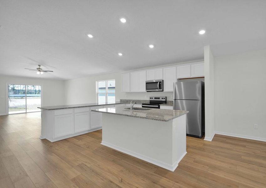 Move freely between the kitchen and family room