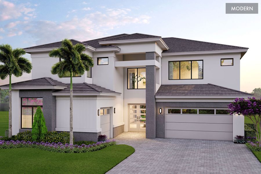 Representative exterior photo of a completed home built from the Olympus by GL Homes in Apex at Avenir, Palm Beach Gardens, FL (Image 15).