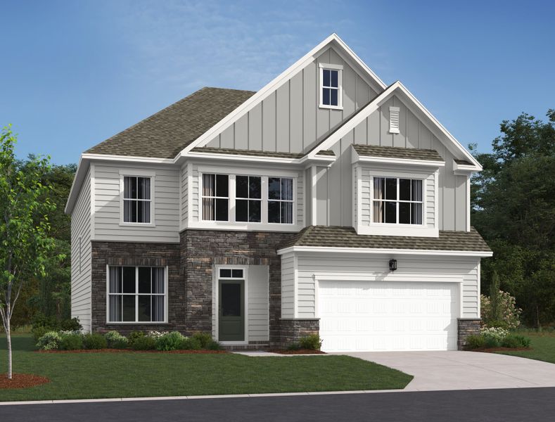 Representative exterior photo of a completed home built from the Jordan by Ashton Woods in Ascent at Arbor Ridge, La Vergne, TN (Image 3). Representative exterior photo of a completed home built from the Jordan by Ashton Woods in Ascent at Arbor Ridge, La Vergne, TN (Image 3).