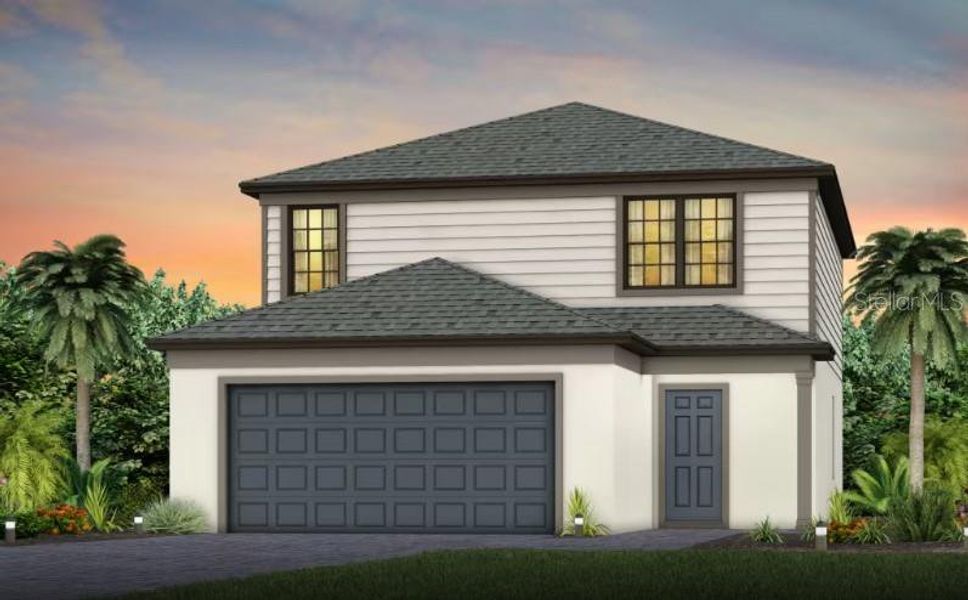 Front exterior of a new home in Reagan Landing, Bradenton, FL, highlighting curb appeal (Image 1). Front exterior of a new home in Reagan Landing, Bradenton, FL, highlighting curb appeal (Image 1).