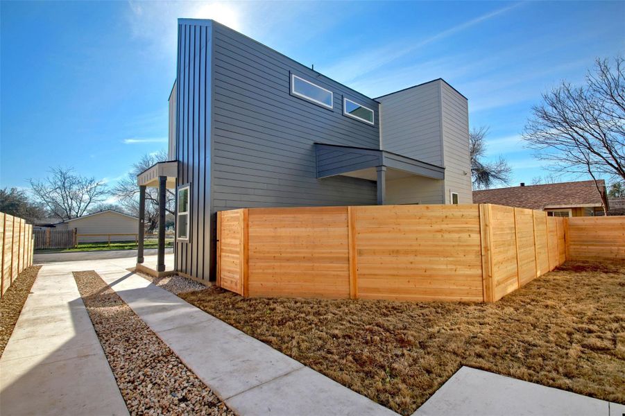 Front exterior of a new home in , Austin, TX, highlighting curb appeal (Image 19). Front exterior of a new home in , Austin, TX, highlighting curb appeal (Image 19).