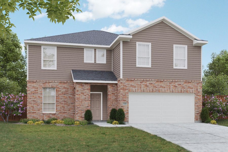 2D floor plan layout for the Majestic by DRB Homes in Westridge, San Antonio, TX (Image 5).