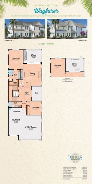 2D floor plan layout for the Wayfarer by Minto Communities in Latitude Margaritaville Watersound, Panama City Beach, FL (Image 1). 2D floor plan layout for the Wayfarer by Minto Communities in Latitude Margaritaville Watersound, Panama City Beach, FL (Image 1).