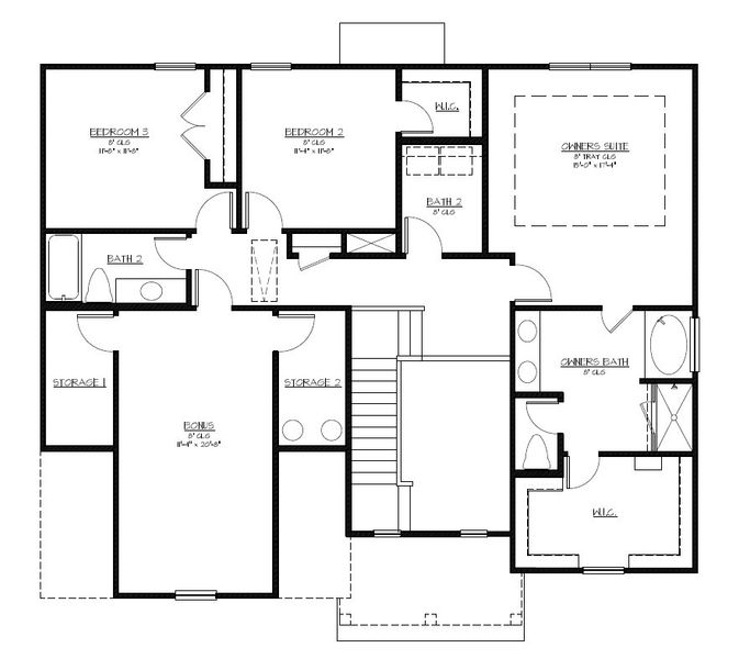 2D floor plan layout of this home in Ramsey Landing, Rincon, GA (Image 3).