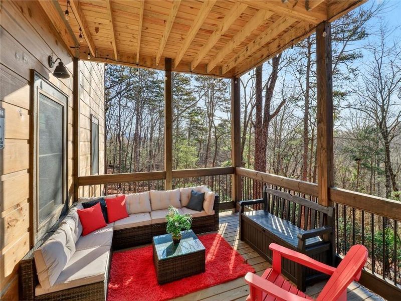 Exterior details and patio area of a home in , Ellijay (Image 32).