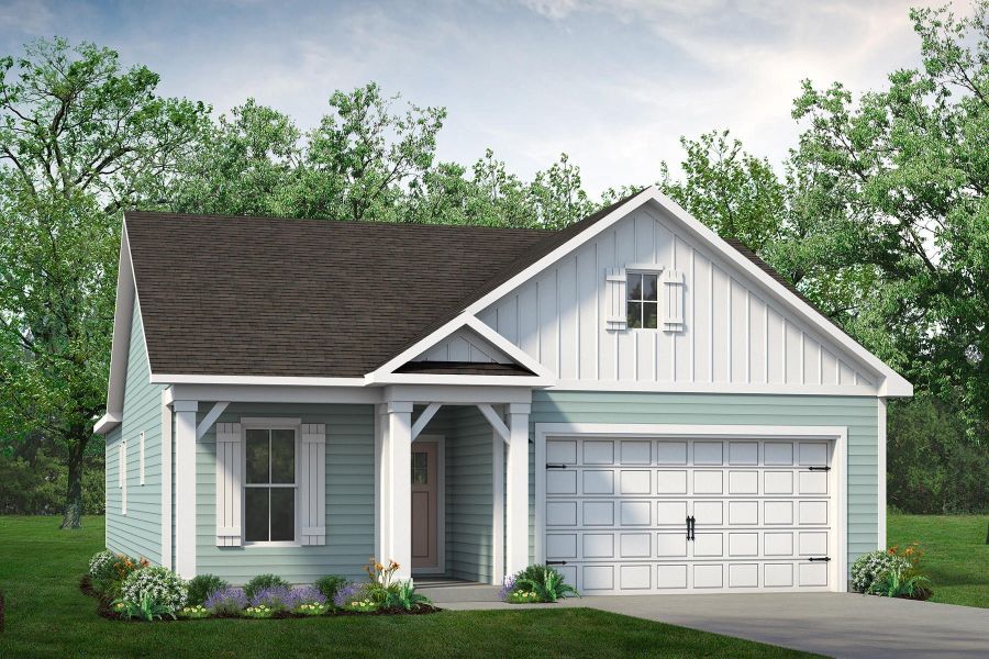Representative exterior photo of a completed home built from the The Primrose by Chesapeake Homes in Coastal Club of the Carolinas, Calabash, NC (Image 23). Representative exterior photo of a completed home built from the The Primrose by Chesapeake Homes in Coastal Club of the Carolinas, Calabash, NC (Image 23).
