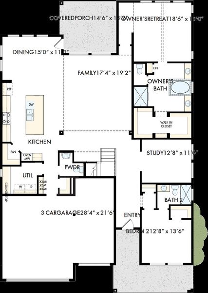 2D floor plan layout of this home in Briggs Ranch – Signature Legacy Series, San Antonio, TX (Image 2).