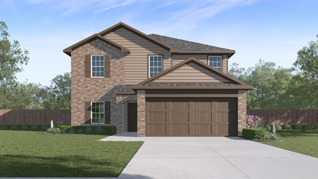 Representative exterior photo of a completed home built from the The Callum by D.R. Horton in Steele Creek, Cibolo, TX (Image 2).