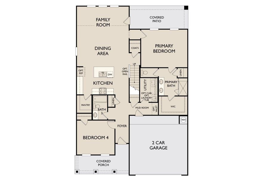 2D floor plan layout for the Carson by Ashton Woods in Meadow Park, Melissa, TX (Image 6).