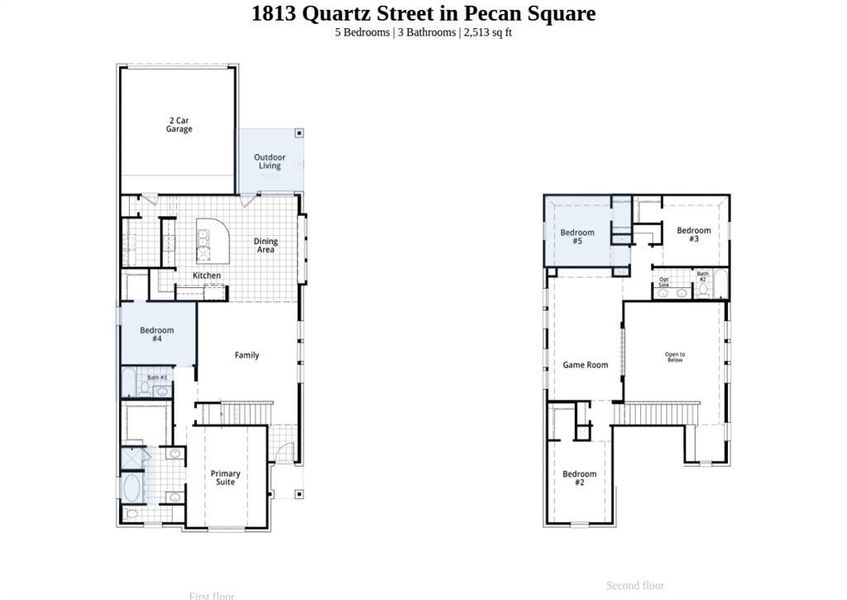 2D floor plan layout of this home in Pecan Square, Northlake, TX (Image 3). 2D floor plan layout of this home in Pecan Square, Northlake, TX (Image 3).