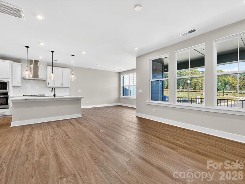 Light filled open concept living on the first floor