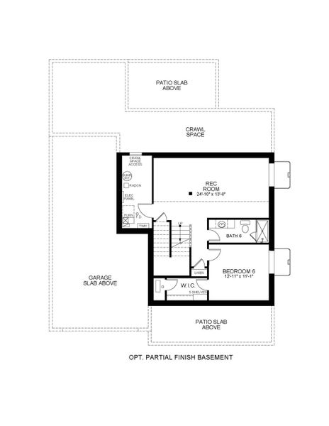 2D floor plan layout for the 6240 by Scott Felder Homes in Westerly, Erie, CO (Image 7).