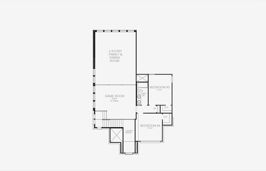 2D floor plan layout for the 2722H by Perry Homes in Meraki 50', Forney, TX (Image 4).