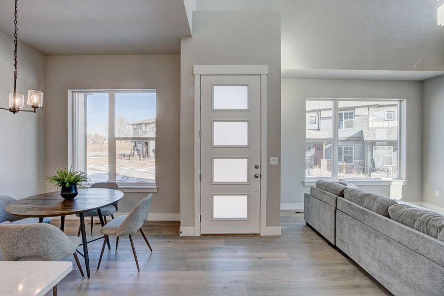 Representative furnished interior of a home built from the The Addison 2 by Landmark Homes in Highlands at Fox Hill, Longmont (Image 2). Representative furnished interior of a home built from the The Addison 2 by Landmark Homes in Highlands at Fox Hill, Longmont (Image 2).
