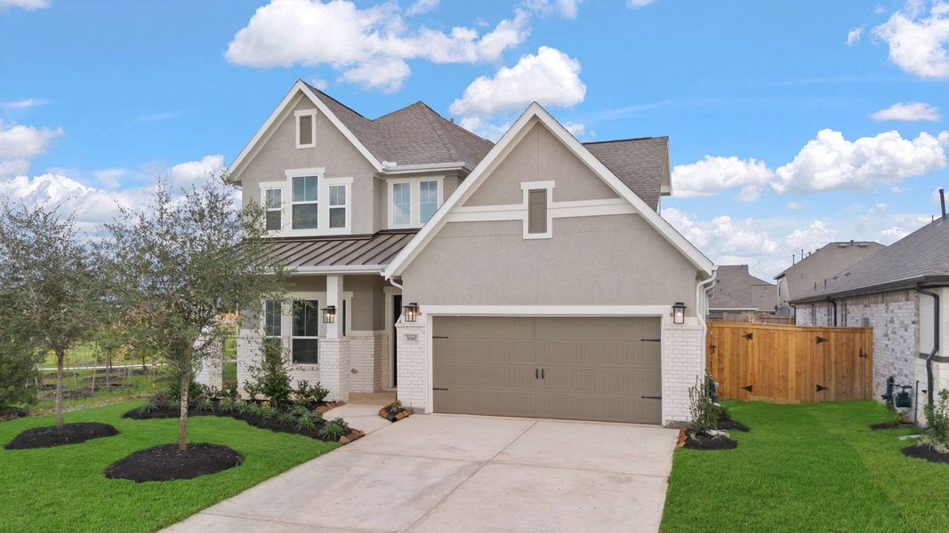 Representative exterior photo of a completed home built from the Pendleton by Chesmar Homes in Mulberry Farms, Santa Fe, TX (Image 14). Representative exterior photo of a completed home built from the Pendleton by Chesmar Homes in Mulberry Farms, Santa Fe, TX (Image 14).