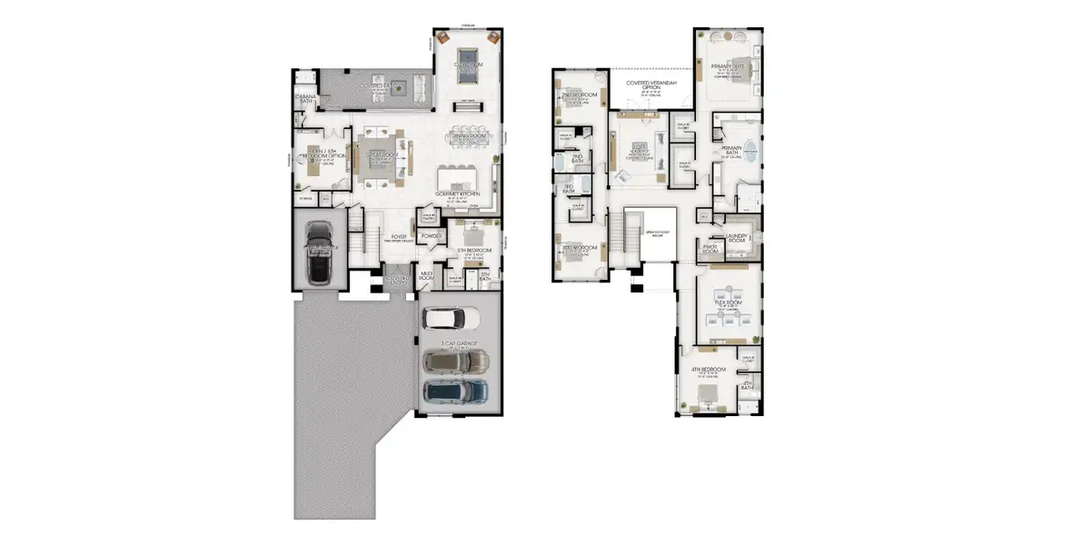 2D floor plan layout for the Solaris by GL Homes in Apex at Avenir, Palm Beach Gardens, FL (Image 4). 2D floor plan layout for the Solaris by GL Homes in Apex at Avenir, Palm Beach Gardens, FL (Image 4).