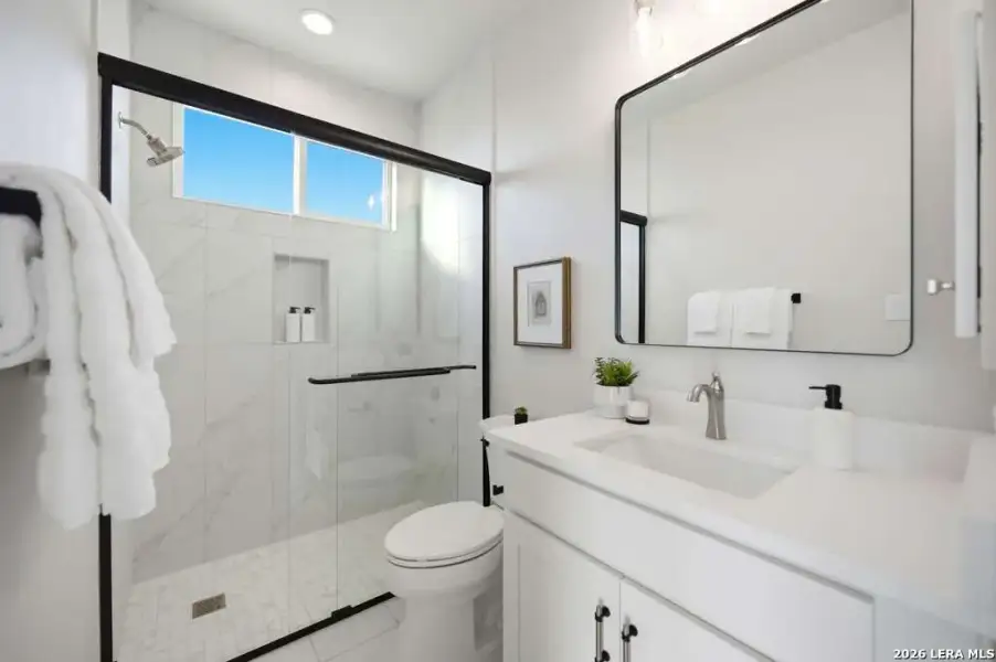 Furnished interior view inside a new home in , Fischer (Image 31).