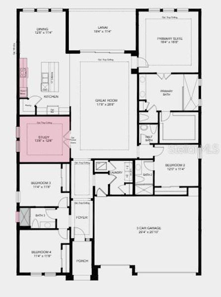 2D floor plan layout of this home in Ardisia Park, New Smyrna Beach, FL (Image 3). 2D floor plan layout of this home in Ardisia Park, New Smyrna Beach, FL (Image 3).
