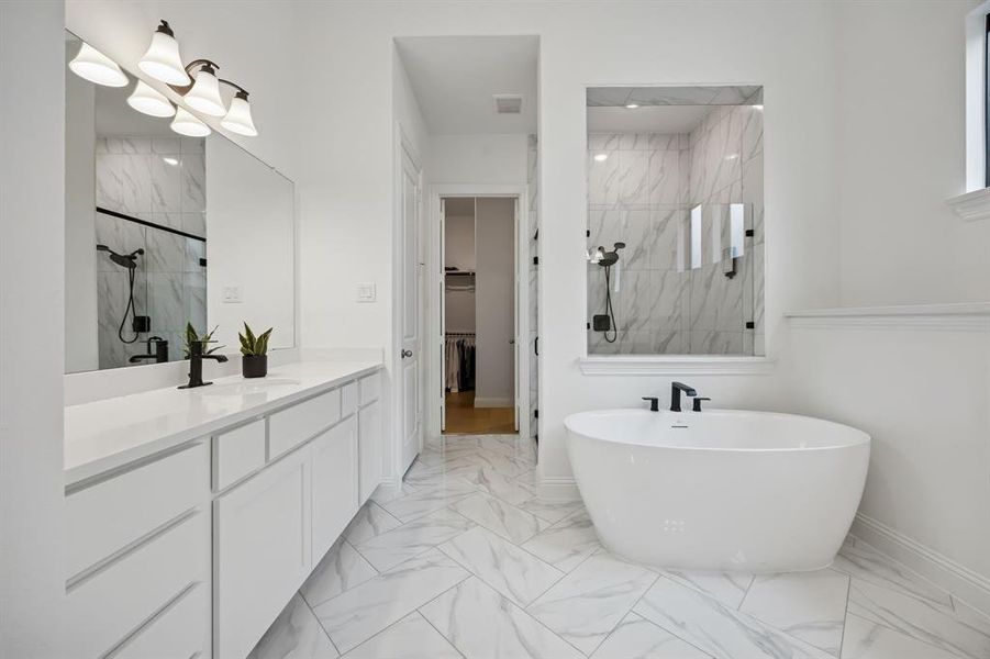 Freestanding soaking tub, elevated tile compositions, frameless glass showers, and designer plumbing fixtures for a calm spa experience. Freestanding soaking tub, elevated tile compositions, frameless glass showers, and designer plumbing fixtures for a calm spa experience.