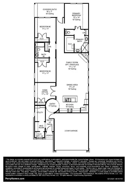 2D floor plan layout of this home in The Woodlands Hills, Willis, TX (Image 2).