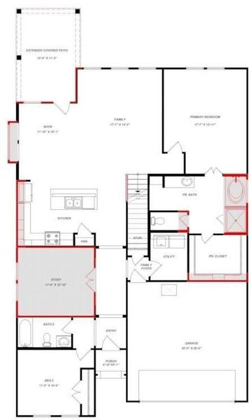 2D floor plan layout of this home in Colony at Pinehurst, Pinehurst, TX (Image 2). 2D floor plan layout of this home in Colony at Pinehurst, Pinehurst, TX (Image 2).