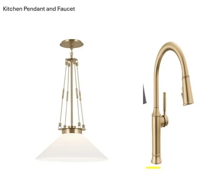 Here is a view of the pendant lighting that will hang over the island, plus the faucet at the sink which overlooks a huge picture window. Here is a view of the pendant lighting that will hang over the island, plus the faucet at the sink which overlooks a huge picture window.