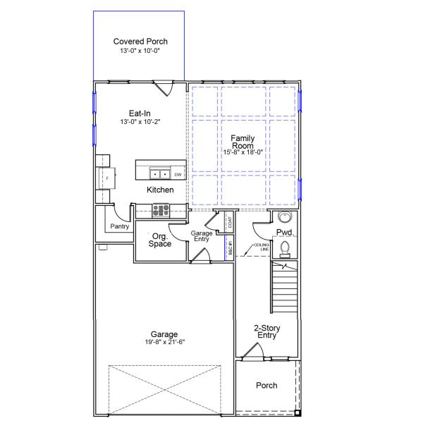2D floor plan layout of this home in Renaissance at White Oak, Garner, NC (Image 2).