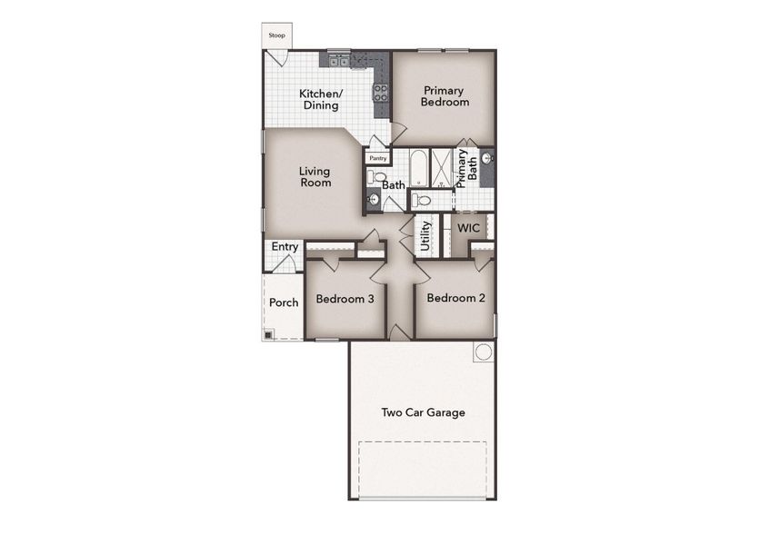 2D floor plan layout for the Applewhite Meadows 1074 by Brohn Homes in Applewhite Meadows, San Antonio, TX (Image 3). 2D floor plan layout for the Applewhite Meadows 1074 by Brohn Homes in Applewhite Meadows, San Antonio, TX (Image 3).